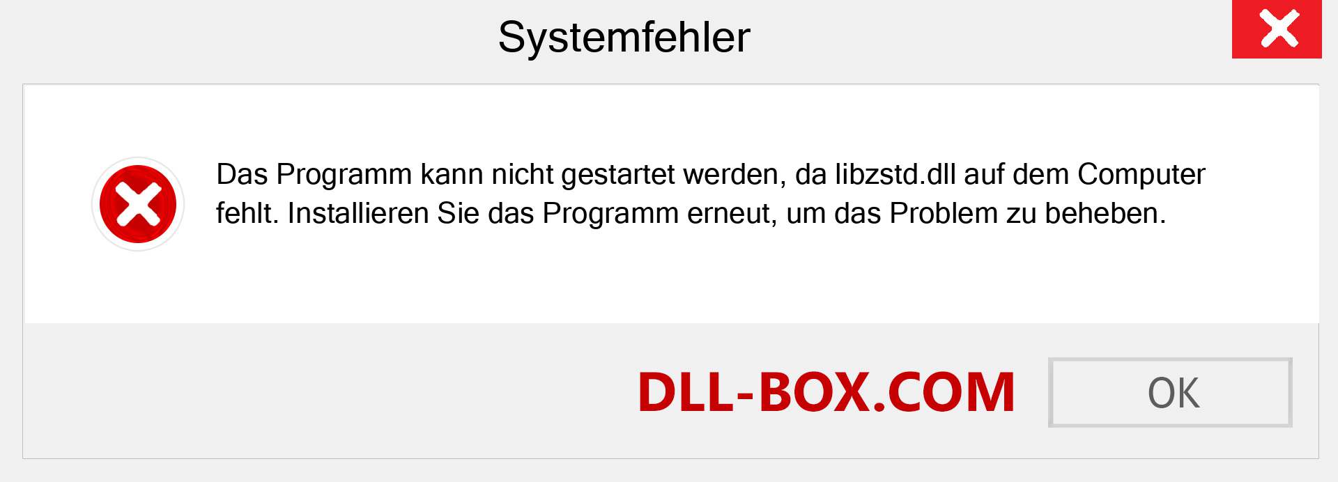 libzstd.dll-Datei fehlt?. Download für Windows 7, 8, 10 - Fix libzstd dll Missing Error unter Windows, Fotos, Bildern